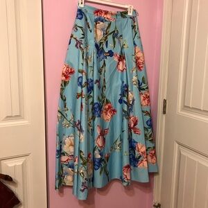 Leo Lin Floral Garden party blue long maxi full rhiannan skirt size 8